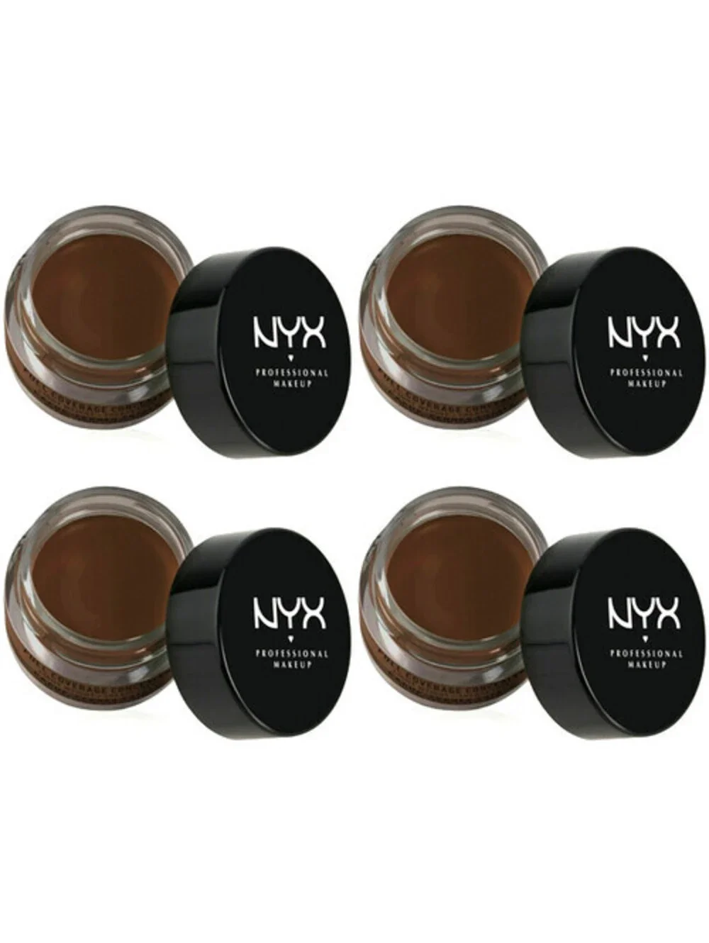4-Pack New NYX Above & Beyond Full Coverage Concealer Jar CJ08.8 Espresso SEALED